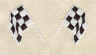 Embroidery Design: Crossed checkered flags 2.25w X 1.13h