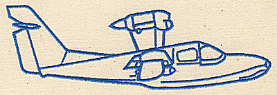 Embroidery Design: Airplane outline 6.31w X 2.06h