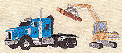 Embroidery Design: Truck with crane 4.75w X 1.94h