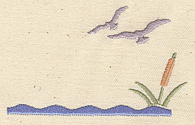 Embroidery Design: Wildlife scene 3.25w X 2.00h