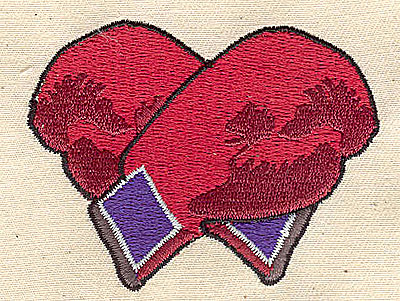 Embroidery Design: Boxing gloves 2.13w X 2.81h