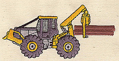 Embroidery Design: Tractor carrying logs 3.88w X 1.88h