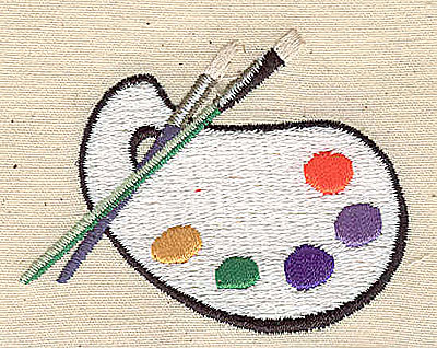 Embroidery Design: Painter's pallette 2.44w X 1.94h