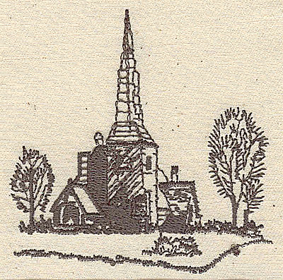 Embroidery Design: Church scenery 2.88w X 2.94h