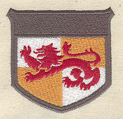 Embroidery Design: Shield with lion 2.44w X 2.38h