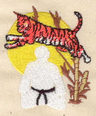 Embroidery Design: Martial arts with tiger 1.81w X 2.19h