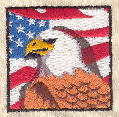 Embroidery Design: American eagle and flag 2.00w X 2.00h