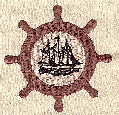 Embroidery Design: Ship's Wheel 3.00w X 3.00h