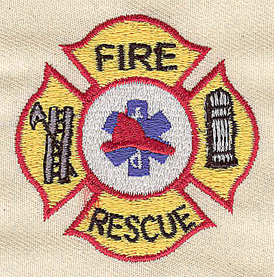 Embroidery Design: Fire Rescue 2.06w X 2.06h