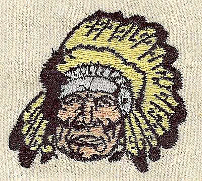 Embroidery Design: Indian chief 2.19w X 1.94h