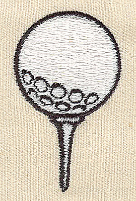 Embroidery Design: Golf ball on tee 1.19w X 1.94h
