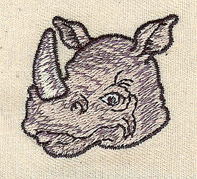 Embroidery Design: Rhinoceros 1.56w X 1.44h