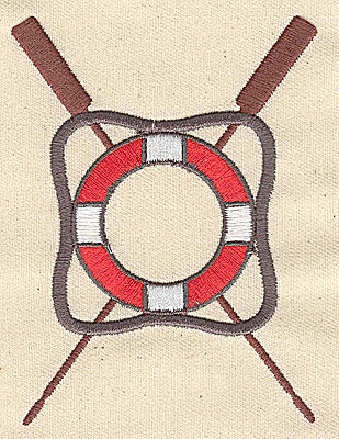 Embroidery Design: Life preserver symbol 2.94w X 3.94h