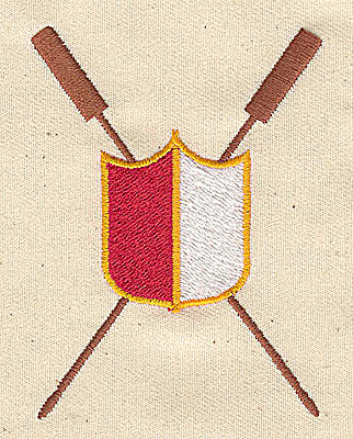 Embroidery Design: Shield with life preserver symbols 2.38w X 3.19h