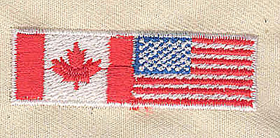 Embroidery Design: Canada and USA flag 2.06w X 0.63h