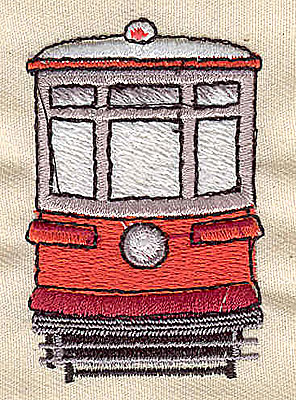 Embroidery Design: Streetcar 1.88w X 2.25h
