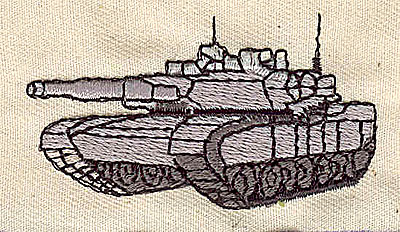 Embroidery Design: Military tank 2.38w X 1.31h