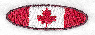 Embroidery Design: Canadian Flag oval 2.50w X 0.82h