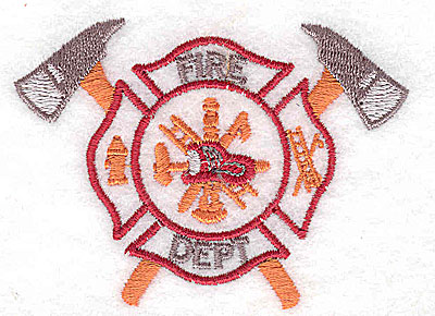 Embroidery Design: Fire Department logo 2.94w X 2.13h