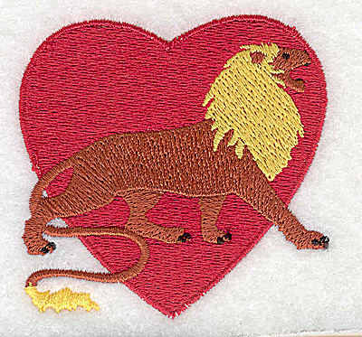 Embroidery Design: Heart with lion 2.69w X 2.63h