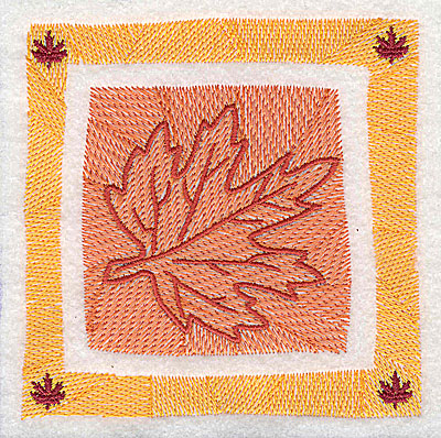Embroidery Design: Maple leaf in border 4.38w X 4.38h