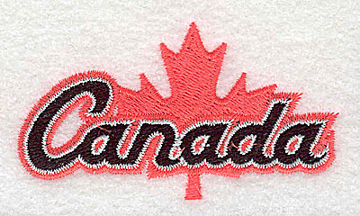 Embroidery Design: Canada with maple leaf 2.81w X 1.50h
