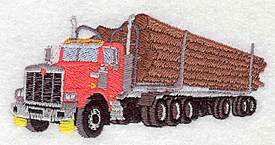 Embroidery Design: Logging truck 3.44w X 1.69h