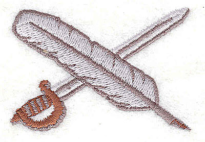 Embroidery Design: Sword and feather 2.31w X 1.56h