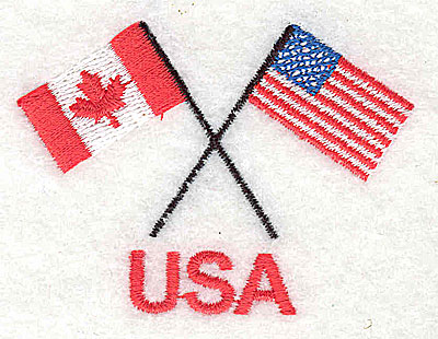 Embroidery Design: USA (Canada USA flags) 2.50w X 1.81h