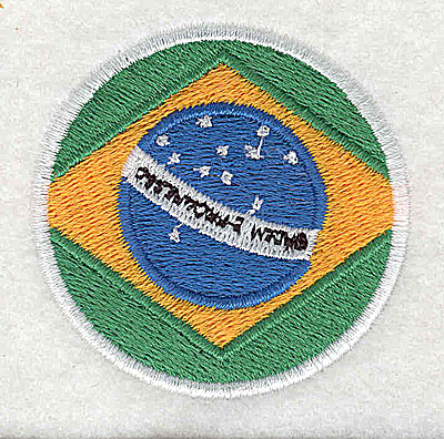 Embroidery Design: Brazilian flag 2.00w X 2.00h
