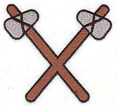 Embroidery Design: Crossed tomahawks 2.81w X 2.56h