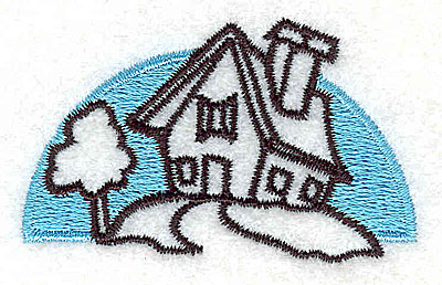 Embroidery Design: House on a hill 2.19w X 1.33h