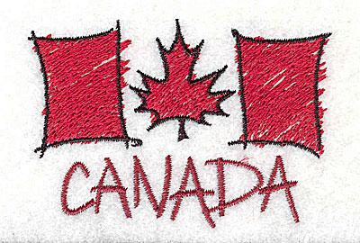 Embroidery Design: Canada 2.94w X 2.00h