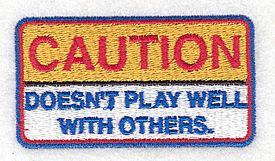 Embroidery Design: Caution 3.00w X 1.63h