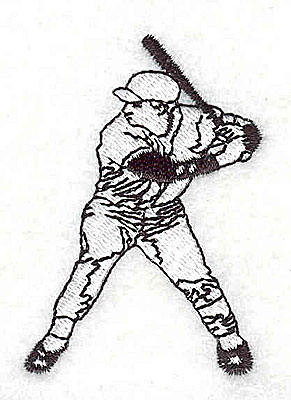 Embroidery Design: Baseball player 1.69w X 2.44h
