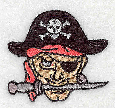 Embroidery Design: Pirate with cutlass 2.44w X 2.25h