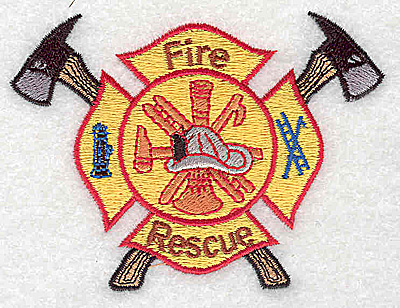 Embroidery Design: Fire Rescue Logo2.56W x 3.50H