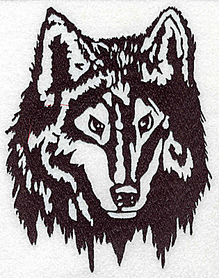 Embroidery Design: Wolf head 5.63w X 7.38h