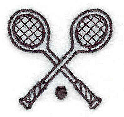 Embroidery Design: Crossed tennis raquets 1.62w X 1.56h