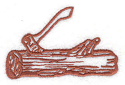 Embroidery Design: Axe in log 2.44w X 1.56h