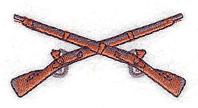 Embroidery Design: Crossed rifles 2.31w X 1.06h