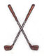 Embroidery Design: Crossed golf clubs 1.19w X 1.56h