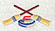 Embroidery Design: Curling stone with crossed brooms 2.38w X 1.13h