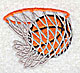 Embroidery Design: Basketball in net 1.69w X 1.50h