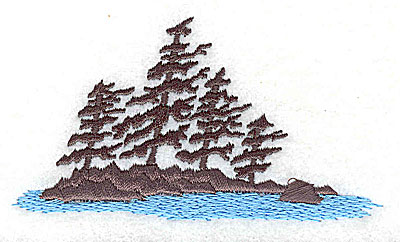 Embroidery Design: Scene with lake and trees 3.69w X 2.00h
