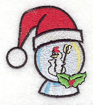 Embroidery Design: Snow globe with snowman 2.00w X 2.25h