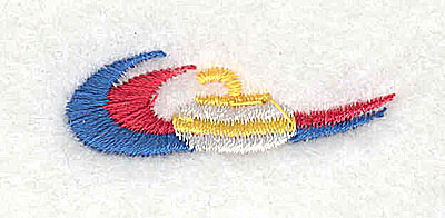 Embroidery Design: Sylized curling stone 1.50w X 0.50h