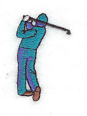 Embroidery Design: Golfer swinging club 0.94w X 1.50h