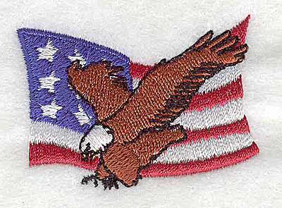 Embroidery Design: U.S. flag with eagle 2.00w X 1.44h