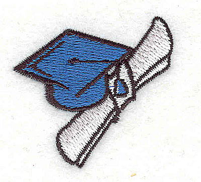 Embroidery Design: Graduation cap and diploma 1.56w X 1.50h